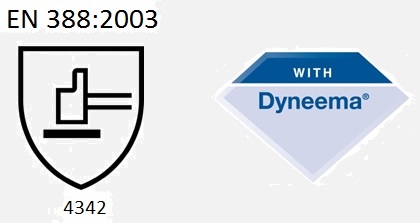 EN 388:2003 / 4342. With Dyneema®