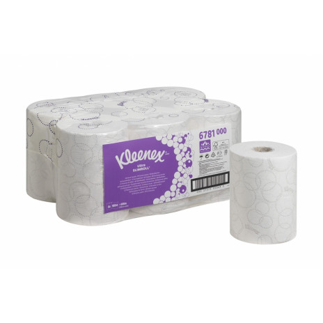 Бумажные полотенца в рулонах Kleenex Ultra Slimroll белые двухслойные (6 рулонов по 100 метров), арт. 6781, Kimberly-Clark