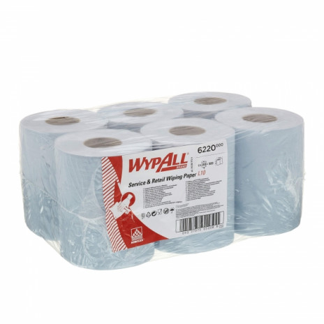 Протирочный материал в рулонах с центральной подачей WypAll Reach однослойный голубой (6 рулонов по 280 листов), арт.6220, Kimberly-Clark