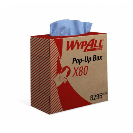 Протирочный материал в коробке WypAll X80 голубой (5 коробок по 80 листов), арт. 8295, Kimberly-Clark
