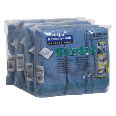 Салфетки из микрофибры Wypall Microfibre Cloth, 40 х 40 см, синие (6 шт/упак), арт. 8395, Kimberly-Clark