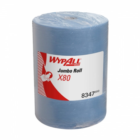 Протирочный материал в рулонах WypAll X80 голубой (1 рулон 475 листов), арт. 8347, Kimberly-Clark