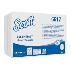 Бумажные полотенца в пачках Scott Essential белые однослойные (15 пач х 340 л), арт. 6617