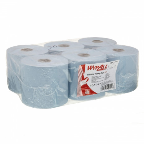 Протирочный материал в рулонах с центральной подачей WypAll L20 двухслойный голубой (6 рулонов по 300 листов), арт. 7302, Kimberly-Clark