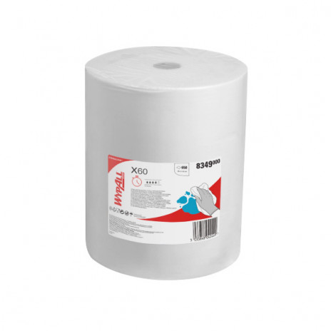 Протирочный материал  WypAll® X60 ,в рулонах, белый (1 рулон х 650 л), арт. 8349, Kimberly-Clark