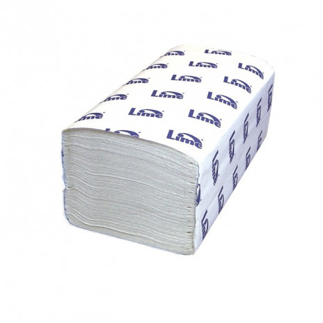 Полотенца бумажные V-сложения, 1-сл, 200шт,  22.5*22.5см, шир.11.5см, светло-серые, 20 упак/кор, арт. 261353, Lime