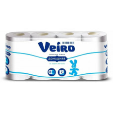 Туалетная бумага" VEIRO" Домашняя, 2 слоя, белая, (6шт./уп.), арт. 1С28