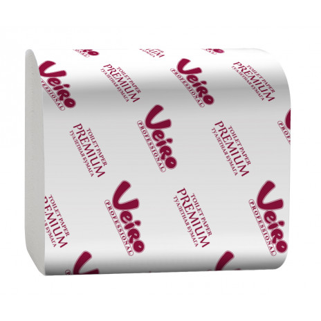 Туалетная бумага в листах Veiro Professional Premium, 2 слоя, белый, 250 шт/пач, (30 пач/упак), арт. TV302, РосГигиена