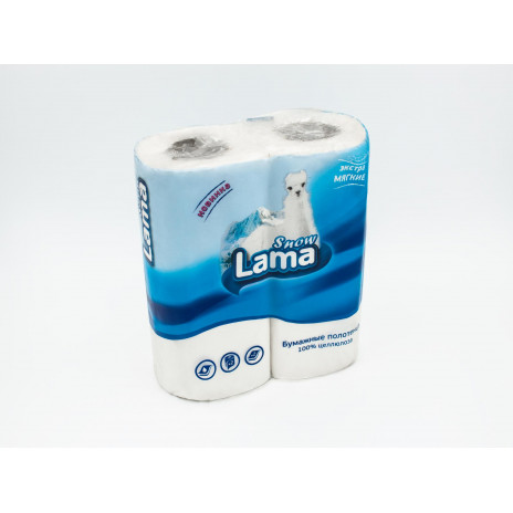Полотенце бумажное SNOW LAMA, 2 слоя, 2 рулона, белый, (12шт./уп.), арт. ПЦ1-Д2Б2-120, РосГигиена