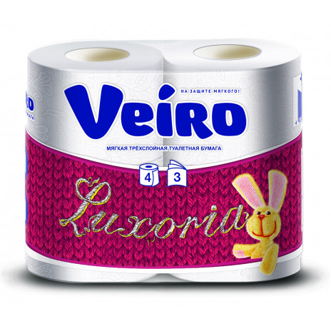 Туалетная бумага VEIRO Luxoria, 3 слоя, (10шт./уп.), арт. 5С34, РосГигиена