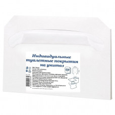 Гигиенические покрытия для унитазов, 1 слой, белый, 250 шт/пач, (10 пач/упак), арт. 132014