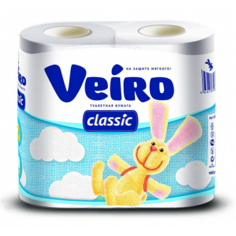Туалетная бумага VEIRO Classic, 2 слоя, (12шт./уп.), арт. 5С24, РосГигиена
