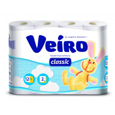 Туалетная бумага VEIRO Classic, 2 слоя, 12 рулонов, (6шт./уп.), арт. 5c212 (4)