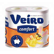 Туалетная бумага Linia VEIRO Comfort, 2 слоя, оранжевый декор, (12шт./уп.), арт. 5С24 Comfort