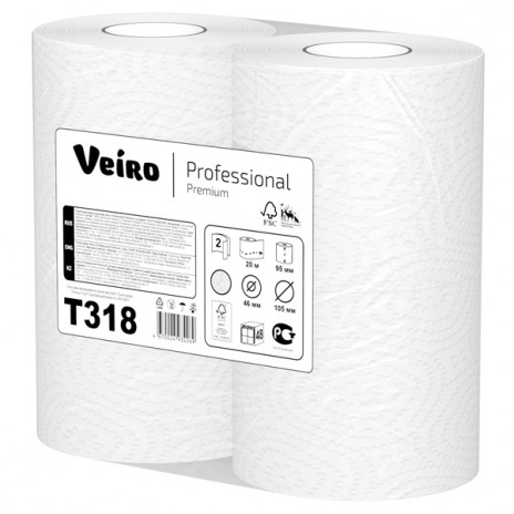 Туалетная бумага Veiro Professional Premium, 2 слоя (4 рулона/упак), арт. Т318, Veiro Professional