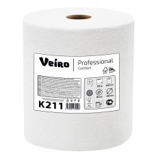 Бумажные полотенца Veiro Professional Comfort, в рулоне с центральной вытяжкой, 150 м, 1 слой (6 шт/упак), арт. K211