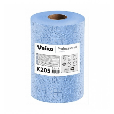 Бумажные полотенца в рулонах Veiro Comfort, голубые, 2 слоя (6 шт/упак), арт. K205, Veiro Professional