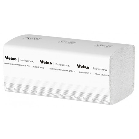 Полотенца для рук в листах Veiro Professional Comfort  V-сложение, 3 слоя, 180 листов, 21 x 21,6 см (V-сложение) (20 шт/упак), арт. KV211   , Veiro Professional