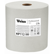 Полотенца бумажные в рулонах Veiro Professional Basic, ультрапрочные, 2 слоя, 172 м, (6 шт/упак), арт. KP112