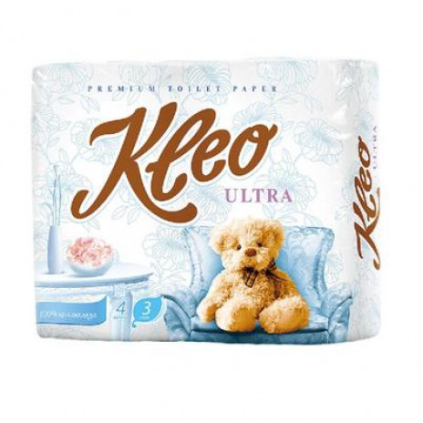 Туалетная бумага «Kleo Ultra» 4, 3сл., белая    (18 шт/упак), арт. 2936,