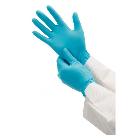 Одноразовые нитриловые перчатки Kleenguard G10 Blue Nitrile, без пудры, голубые, M, 100 шт/уп, арт. 57372, Kimberly-Clark