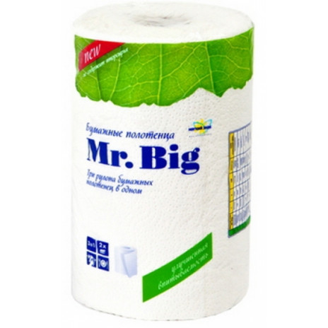 Полотенца бумажные  «Мягкий знак»  «Mr. Big» 2 слоя, 1шт. 130 листов, арт. 4192, Мягкий знак