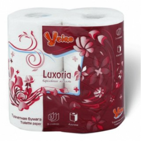 Туалетная бумага «Linia Veiro Luxoria» 4, 3сл., белая (10 шт/упак), арт. 913,