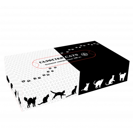Салфетки бумажные универсальные non-stop "Cats", 100 лист/уп,(37 уп/кор), арт.271565, Афалина
