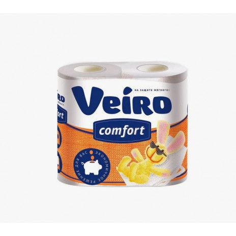 Туалетная бумага «Linia Veiro» Comfort 4 шт., 2 слоя, белая, арт. 4562, Veiro