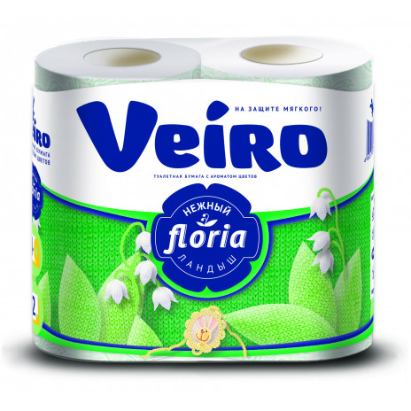 Туалетная бумага «Linia Veiro»  4 рулона, 2 слоя, ароматизированная "Ландыш" , арт. 3165, Veiro