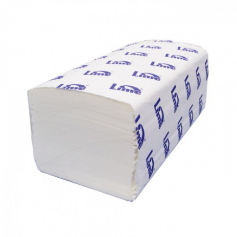 Бумажные полотенца V-сложения, размер 23*24 см, 250 листов, 1 слой, белый (V / ZZ-сложение) (20 шт/упак), арт. 210850, Lime