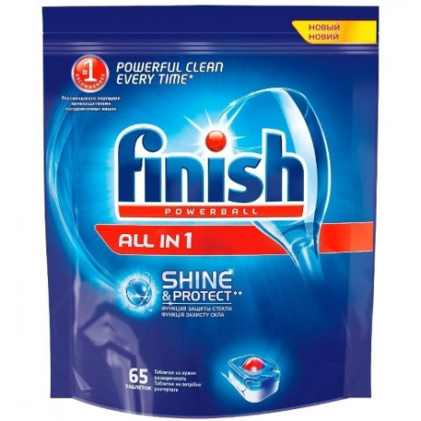 Finish чистящее средство для посудомоечных машин таблетки All in1 для мытья посуды 65ШТ, арт. 3070340, Reckitt-Benckiser