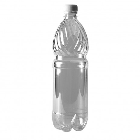 Бутылка пластиковая 1л прозрачный + пробка (50 шт/уп), Апельсин