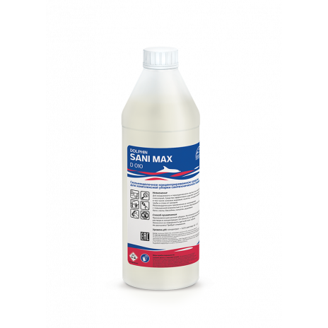 Sani Max средство для WC моющее и дезинфицирующее сильно щелочное, 1 л, арт. D010-1, DOLPHIN