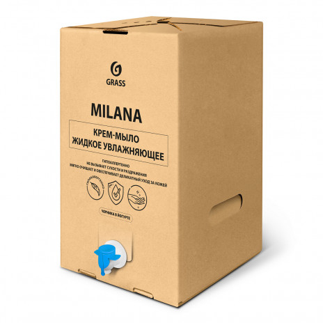 Крем-мыло жидкое увлажняющее Milana "Черника в йогурте", bag-in-box 20,5 кг, арт. 200027, Grass