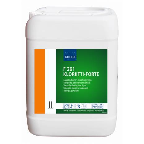 Жидкое дезинфицирующее средство на основе активного хлора, F 261 KLORIITTI-FORTE, 10 л, арт. 205109, Kiilto