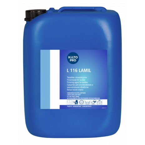 Жидкое средство для ополаскивания и окончательной обработки белья после стирки, L 116 LAMIL, 20 л, арт. 205145, Kiilto