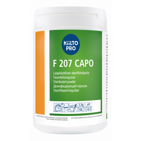 F 207 CAPO (Ф 207 КАПО) — Дезинфицирующий порошок на основе хлора pH 6,5, 0,9 кг, арт. 80614, Kiilto(Farmos)