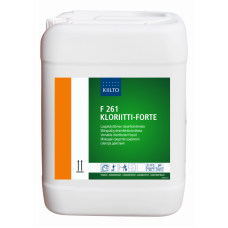 F 261 KLORIITTI-FORTE (Ф 261 КЛОРИИТТИ-ФОРТЕ) — Дезинфицирующее средство на основе гипохлорита натрия (активный хлор) pH 13,5, 10 л, арт. 205109