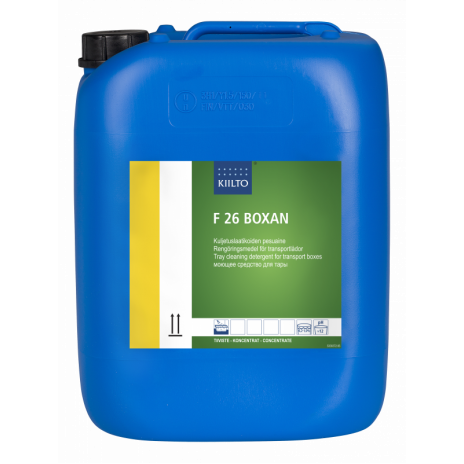 F 26 BOXAN (Ф 26 БОКСАН) — Сильнощелочное дезинфицирующее средство для мойки транспортировочной тары pH 14,0, 20 л, арт. 205223, Kiilto(Farmos)