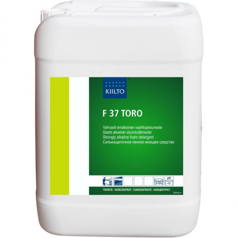 F 37 TORO (Ф 37 ТОРО) — Сильнощелочное пенное моющее средство для коптильных печей pH 14,0, 10 л, арт. 205036, Kiilto(Farmos)