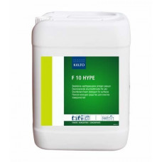 F 10 HYPE (Ф 10 ХЮПЕ) — Сильнощелочное дезинфицирующее пенное моющее средство Содержит гипохлорит натрия (активный хлор) pH 14,0, 10 л, арт. 205091