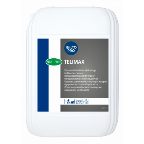 TELIMAX (ТЕЛИМАКС) — Сильнощелочное средство для мойки автотранспорта и промышленных объектов pH 13,5, 10 л, арт. 205052, Kiilto(Farmos)