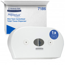  Диспенсер для туалетной бумаги Kimberly-Clark Professional™ Aquarius™, рулон с центральной подачей, белый, сверхкрупный, 46 х 27 х 13 см, белый, арт. 7186