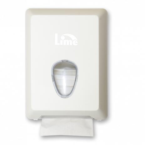 Диспенсер для туалетной бумаги листовой V-укладки, белый (покрытие Soft touch), арт. A62201BIS, Lime