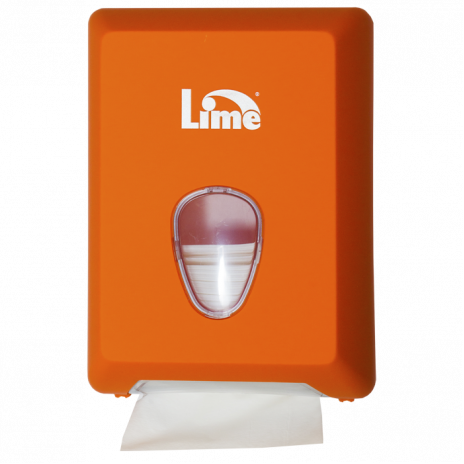 Диспенсер для туалетной бумаги листовой V-укладки, оранжевый (покрытие Soft touch), арт. A62201ARS, Lime