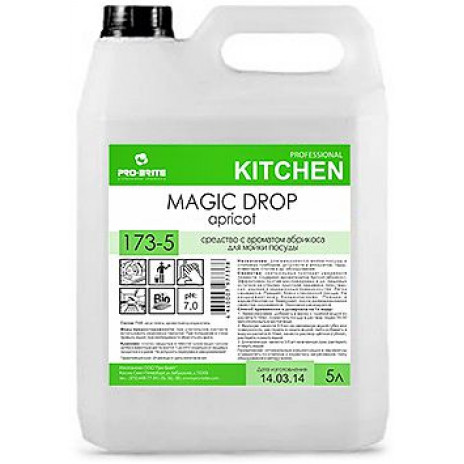 Magic Drop. Apricot 5л  ср-во для мытья посуды (173-5), Pro-Brite