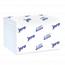 Салфетки бумажные «PROtissue», 2 слоя,  210х160 мм,  V Сложение,  200 листов,  (20 уп./кор.), арт. C251