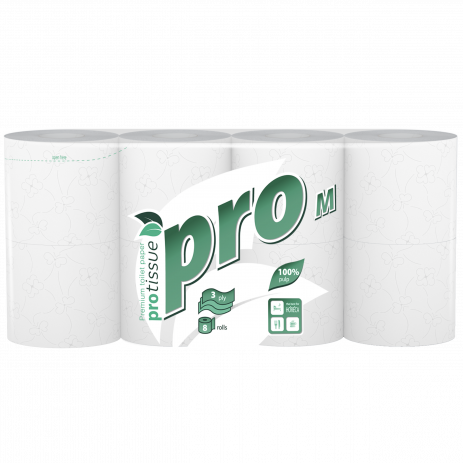 Туалетная бумага PROtissue, 3 слоя, 12,5 x 9,6 см, длина 21 м, 168 листа, (8шт./уп.), арт. C179, PROtissue