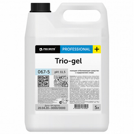 Моющее отбеливающее средство с содержанием хлора TRIO-GEL, 1 л, арт. 067-1, Pro-Brite